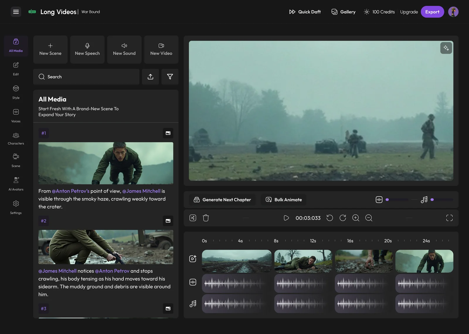 The Vidorena long video timeline editor