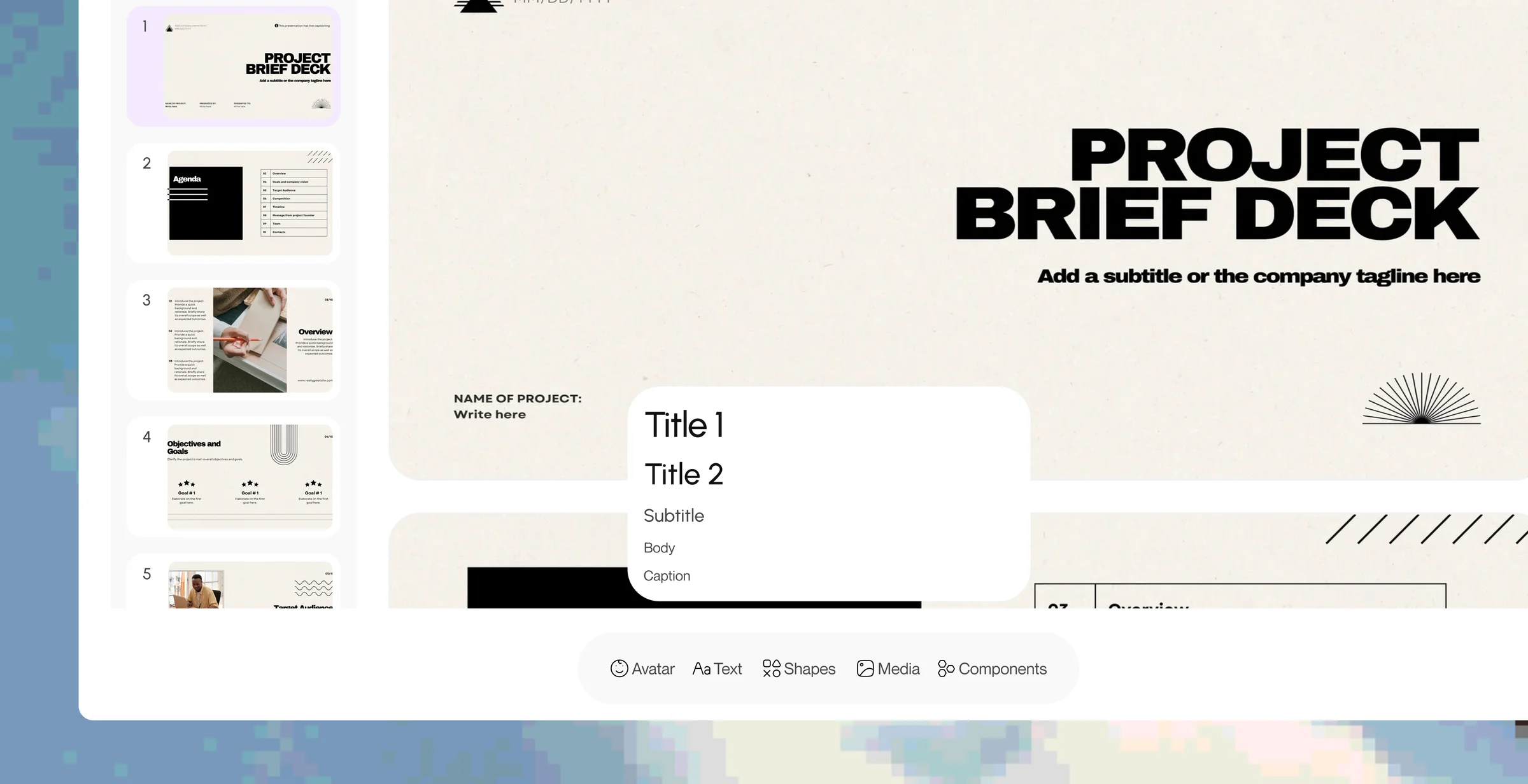 Editing an AI-generated presentation